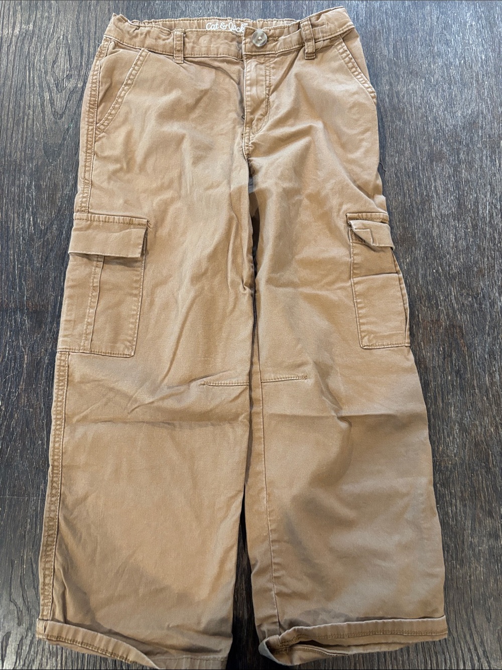 Boys Cat & Jack Tan Cargo Pants (8)